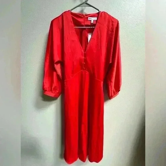 Express x Lady Gang Satin A-Line Midi Dress - NWT, Women’s Size 4 - Picture 4 of 13